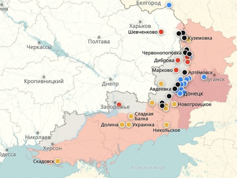 карта боевых действий украина
