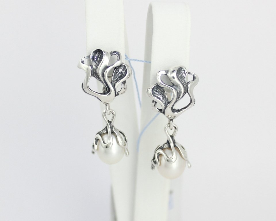 серебряные серьги